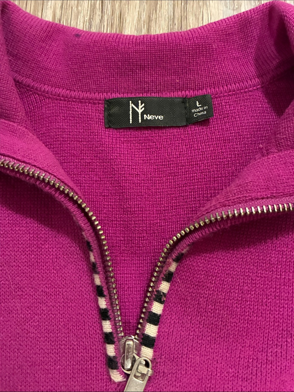 Neve Women's Fuchsia Half-Zip Crew Sweater